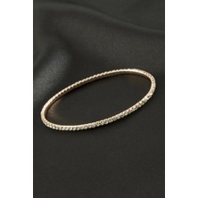 Zero Land Csmo-Tex 2 mm Minik Şerit Taşlı Suyolu Bileklik - Roz