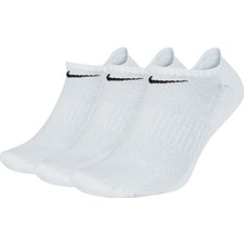 Nike Everyday Dri Fit No Show Cotton Cushioned Unisex Sock 3 Lü Soket Çorap Beyaz