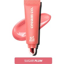 Cream Co. Nemlendirici Parlatıcı 3in1 Lip Balm | Dudak Bakım | Sugar Plum Pembe Erik | Hyaluronik Asit Seramid
