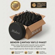 Midex BCS-400-100X Bendir Def Erbane Çantası 100'LÜ Paket Kaliteli Siyah Kılıf (100 Adet)
