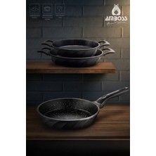 Amboss Jasper 3 Parça Döküm Tava & Sahan Seti