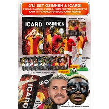 Parodi Yayınları Osimhen, Icardi 2li Set Futbolcu Kitabı - 3D Biblo, 12LI Kart, Dev Poster, Hareketli Kart, Hediyeli