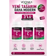 Voonka Vitamin C Çiğneme Tableti Vitamin C Içeren Portakal Aromalı 60 Tablet 3 Adet