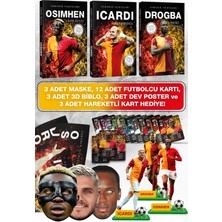 Parodi Yayınları Osimhen, Icardi, Drogba, Futbolcu Kitabı - 3D Biblo, 12LI Kart, Dev Poster, Hareketli Kart, Hediyeli