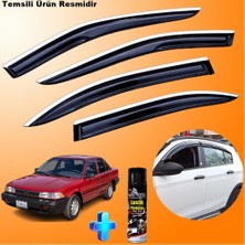 Friemats Toyota Corolla Mügen Cam Rüzgarlığı Abs Nikelaj Krom Cam Rüzgarlığı Fındık 1988-1992 + Ebrayn Lastik Parlatıcı