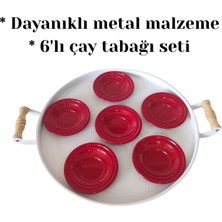 Bereka Metal Çay Tabağı-Bardak Altlığı- Renkli Çay Tabağı-Paslanmaz Kararmaz Renkli Çay Tabağı