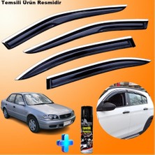 Friemats Toyota Corolla Mügen Cam Rüzgarlığı Abs Nikelaj Krom Cam Rüzgarlığı 1999-2001 + Ebrayn Lastik Parlatıcı