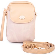 Prettyzys Nas Bag Kadın Mini Telefonluk Çapraz Çanta (En 10 cm , Boy 16 Cm) Camel