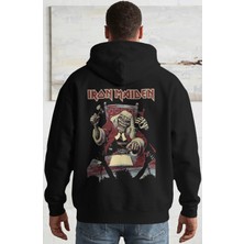 Sevbano Iron Maiden Rock Metal Müzik Grubu Sırt Baskılı Unisex Oversize Penye Hoodie