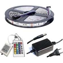 Buççin Online Mağaza  Winboss 5mt Rgb Şerit LED Slikonlu Adaptör Uzaktan Kumanda Tak Çalıştır Ahşap Çok Renkli