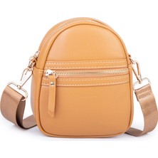 Prettyzys Nas Bag Kadın Mini Telefonluk Postacı Çantası (En : 14 cm ; Boy: 18 cm ) Taba