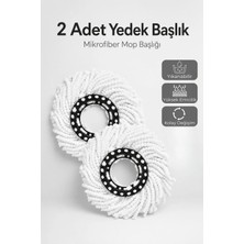 Nandy Home 2'li Mikrofiber Mop Yedek Başlığı 26 cm Döner Mop Uyumlu