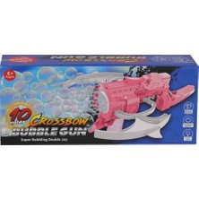 Sepetly 10 Delikli Otomatik Baloncuk Tabancası Işıklı Pilli Köpük Makinesi Eğlenceli Crossbow Baloncuk Tabancası Oyuncak