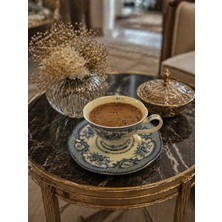 Twinkle Elizabeth Bone Porselen 6 Lı Kahve Fincanı Mavi Vitage
