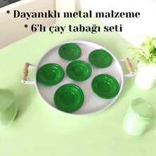 Bereka Metal Çay Tabağı-Bardak Altlığı- Renkli Çay Tabağı-Paslanmaz Kararmaz Renkli Çay Tabağı