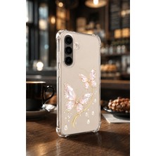 Powerfox Galaxy A36 Kılıf Cute Altın Kelebek Baskılı Sevimli Darbe Emici MK01A