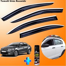 Friemats Citroen C-Elysee Mügen Cam Rüzgarlığı Abs Nikelaj Krom Cam Rüzgarlığı 2012-2019 + Ebrayn Lastik Parlatıcı