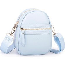 Prettyzys Nas Bag Kadın Mini Telefonluk Postacı Çantası (En : 14 cm ; Boy: 18 cm ) Mavi