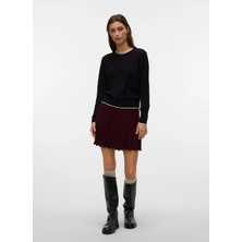 Vero Moda Bordo Kadın Pilise Etek Vmmarına Nw Skaterskırt Boo