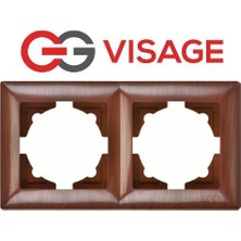 Hsc Bilişim Visage Amazon Ceviz 2 Li Çerçeve - Priz ve Anahtar Için Uyumlu Çerçeve