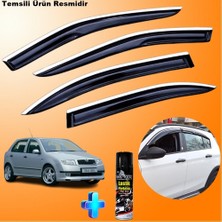 Friemats Skoda Fabia Hb Mügen Cam Rüzgarlığı Abs Nikelaj Krom Cam Rüzgarlığı 2000-2008 + Ebrayn Lastik Parlatıcı