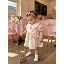 Beyzco Kids Kız Bebek Bandanalı Çiçek Desenli Elbise