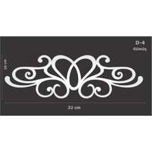 Buççin Online Mağaza  Dekoratif Yapışkanlı Mobilya Dolap Süsü Gümüş 32 x 10 cm Aynalı Pleksi D-4 Gümüş
