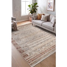 Colore Home Retro Kiremit Etnik Desen Vintage Dokuma Salon Halısı