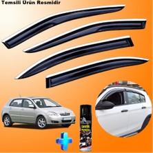 Friemats Toyota Corolla Hb Mügen Cam Rüzgarlığı Abs Nikelaj Krom Cam Rüzgarlığı 2001-2007 + Ebrayn Lastik Parlatıcı