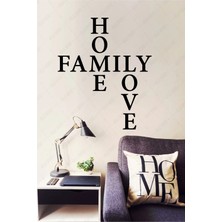 Buççin Online Mağaza  Home Family Love Duvar Yazısı Dekoru Ahşap Ahşap Siyah
