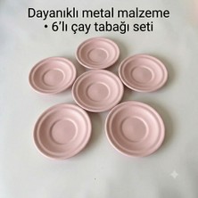 Bereka Metal Çay Tabağı-Bardak Altlığı- Renkli Çay Tabağı-Paslanmaz Kararmaz Renkli Çay Tabağı
