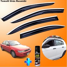 Friemats Toyota Corolla Mügen Cam Rüzgarlığı Abs Nikelaj Krom Cam Rüzgarlığı Efsane 1993-1998 + Ebrayn Lastik Parlatıcı