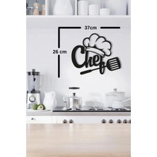 Buççin Online Mağaza  Ahşap Duvar Dekoru Chef Yazısı 37 x 26CM Ahşap Siyah