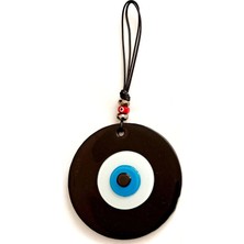 Buççin Online Mağaza  Nazar Boncuklu Siyah El Yapımı Cam Duvar Süsü Cam Siyah