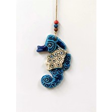 Buççin Online Mağaza  Seramik Mini Deniz Atı Dekoratif Duvar Süsü 9X14 cm Seramik Beyaz
