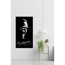 Buççin Online Mağaza  50X30 cm Atatürk Duvar Panosu-1 Ahşap Siyah