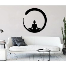 Buççin Online Mağaza  Siyah Ahşap Yoga Yapan Kadın Duvar Dekoru - Salon Oturma Yatak Odası Ofis Için 40X40 cm Tablo Ahşap