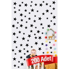 Buççin Online Mağaza  200 Adet Siyah Rengi Yıldız Sticker Plastik Siyah