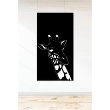 Buççin Online Mağaza  50X30 cm Zürafa Duvar Panosu Ahşap Siyah