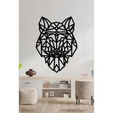 Buççin Online Mağaza  50X37 cm Geometrik Huskey Desenli Ahşap Duvar Panosu Ahşap Siyah