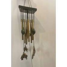 Buççin Online Mağaza  Deprem Zili Çanı Duvar Rüzgar Çanı Zili Feng Shui Ejderha Yılı Metal Borulu Kuş ve Çiçek Objeli Meta