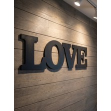 Buççin Online Mağaza  Love Yazılı Duvar Dekoru | Salon, Ofis, Yatak Odası Için Duvar Aksesuarı Ahşap Siyah