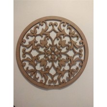Buççin Online Mağaza  Dekoratif Mandala Desen Boyanabilir Ahşap Mdf Kapı Süsü Duvar Dekorasyonu 25 cm Ahşap Beyaz