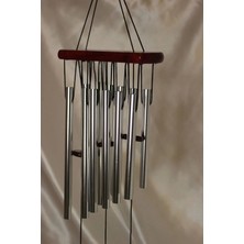 Buççin Online Mağaza  Deprem Zili Çanı Rüzgar Çanı Zili Feng Shui Yin Yang Şık Boru Orta Boy Gümüş Metal Altın