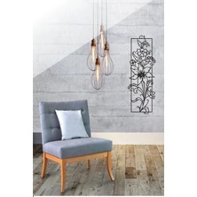 Buççin Online Mağaza  Ahşap Lazer Kesim Çiçek Tablo 17X45 cm Ahşap Siyah