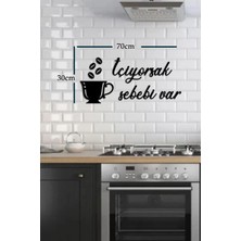 Buççin Online Mağaza  Içiyorsak Sebebi Var Ahşap Duvar Yazısı-Ahşap Duvar Dekoru-Ahşap TABLO-70X30CM Ahşap Siyah