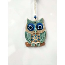 Buççin Online Mağaza  Seramik Mini Baykuş Dekoratif Duvar Süsü 11X14 cm Seramik Beyaz