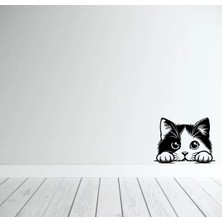 Buççin Online Mağaza  Kedi Figürü Duvar Modern Ahşap Tablo Dekor Siyah Renk 40 Cm. Ahşap Siyah