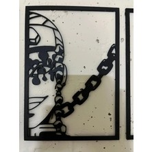 Buççin Online Mağaza  Tengen Uzui Duvar Dekoru Çift Taraflı Bantlı Demon Slayer Tengen Uzui Wall Art Plastik Siyah