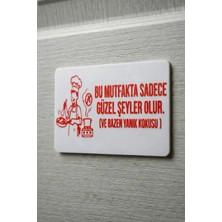 Buççin Online Mağaza  Espirili Mutfak Duvar Tabelası 3D Baskı Modern Dekoratif Levha 15X9 cm Plastik Çok Renkli
